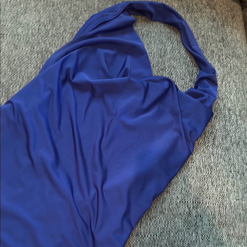 Blue backless bodysuit